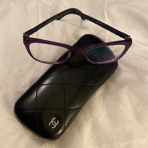 💎 Chanel purple lambskin glasses